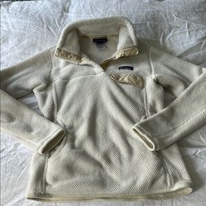 Patagonia Cream Cowl Neck Sweater with Cozy Fleece